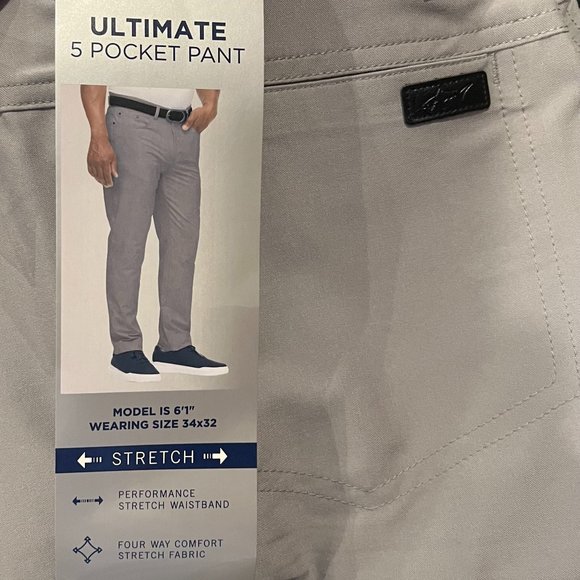 Greg Norman Men's 5 Pocket Pant Gray 30x29 - Picture 4 of 4